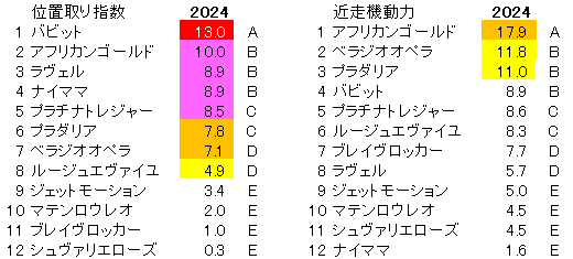 2024　京都記念　位置取り指数